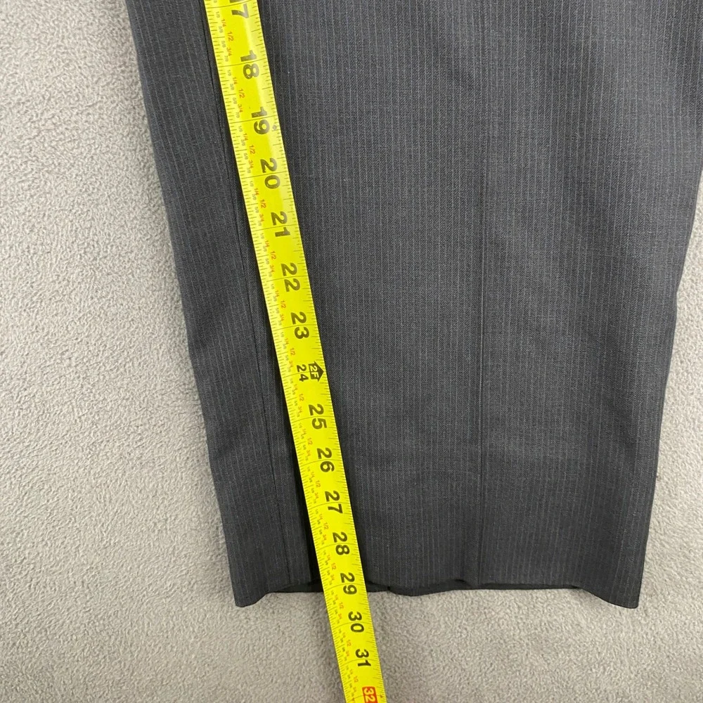 Calvin Klein Mens Charcoal Grey Blue Pinstripe Dress Pants 41x29 Flat Front